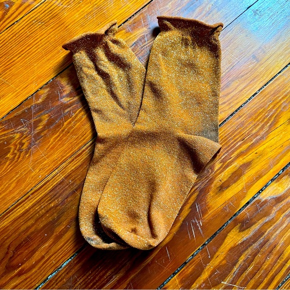 Orange Glitter Socks - Picture 1 of 8